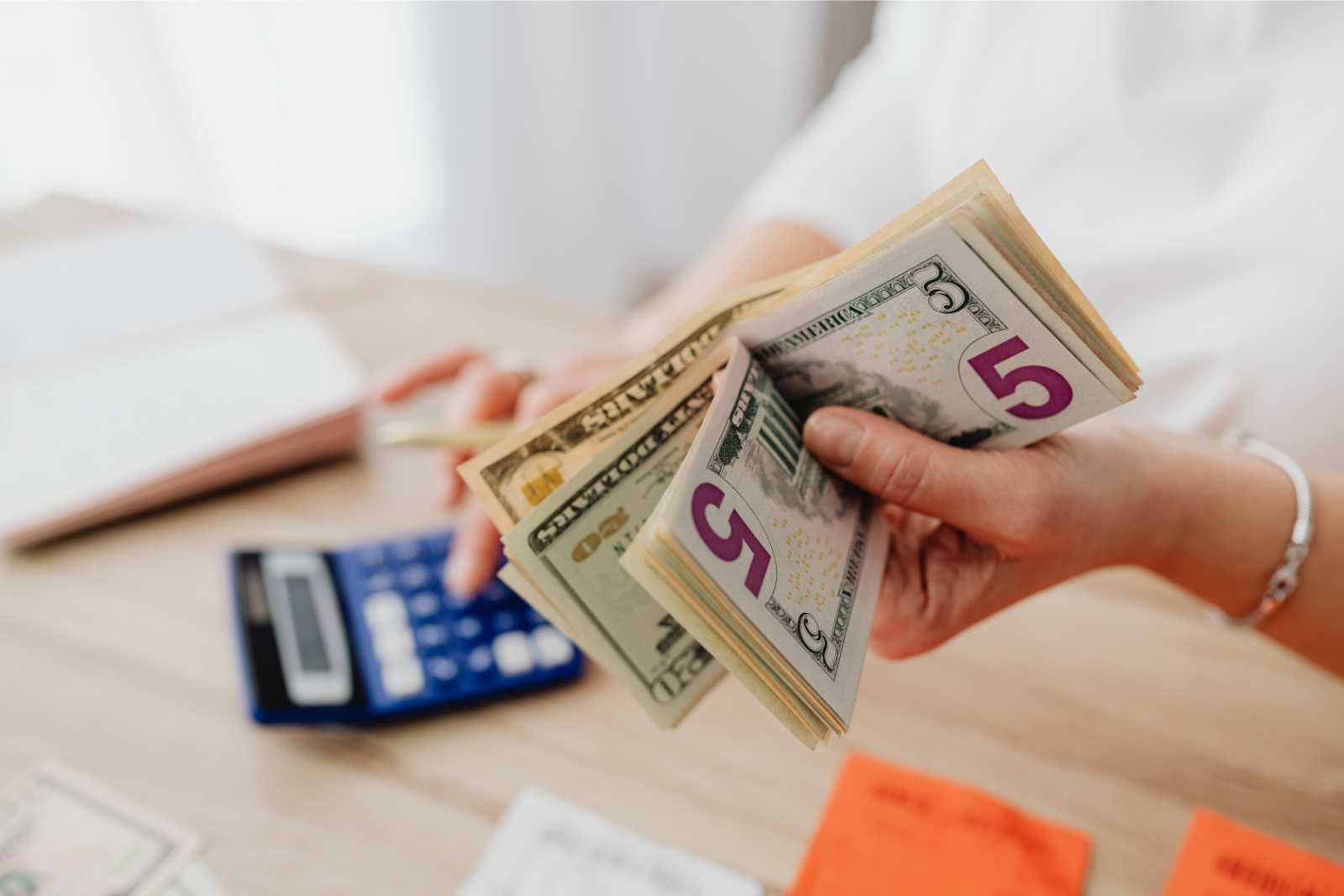 Counting cash while calculating a raise percentage